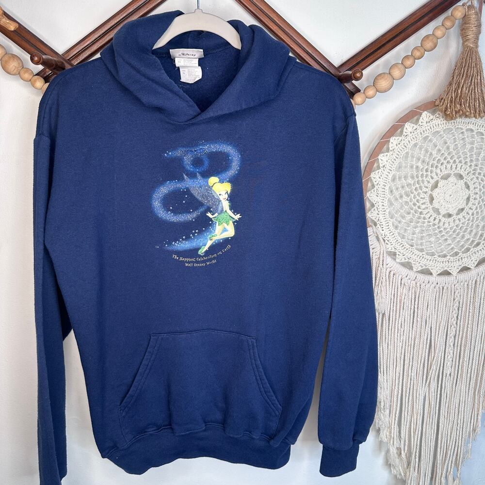 Vintage Disney Parks TInkerbell Navy Blue hoodie